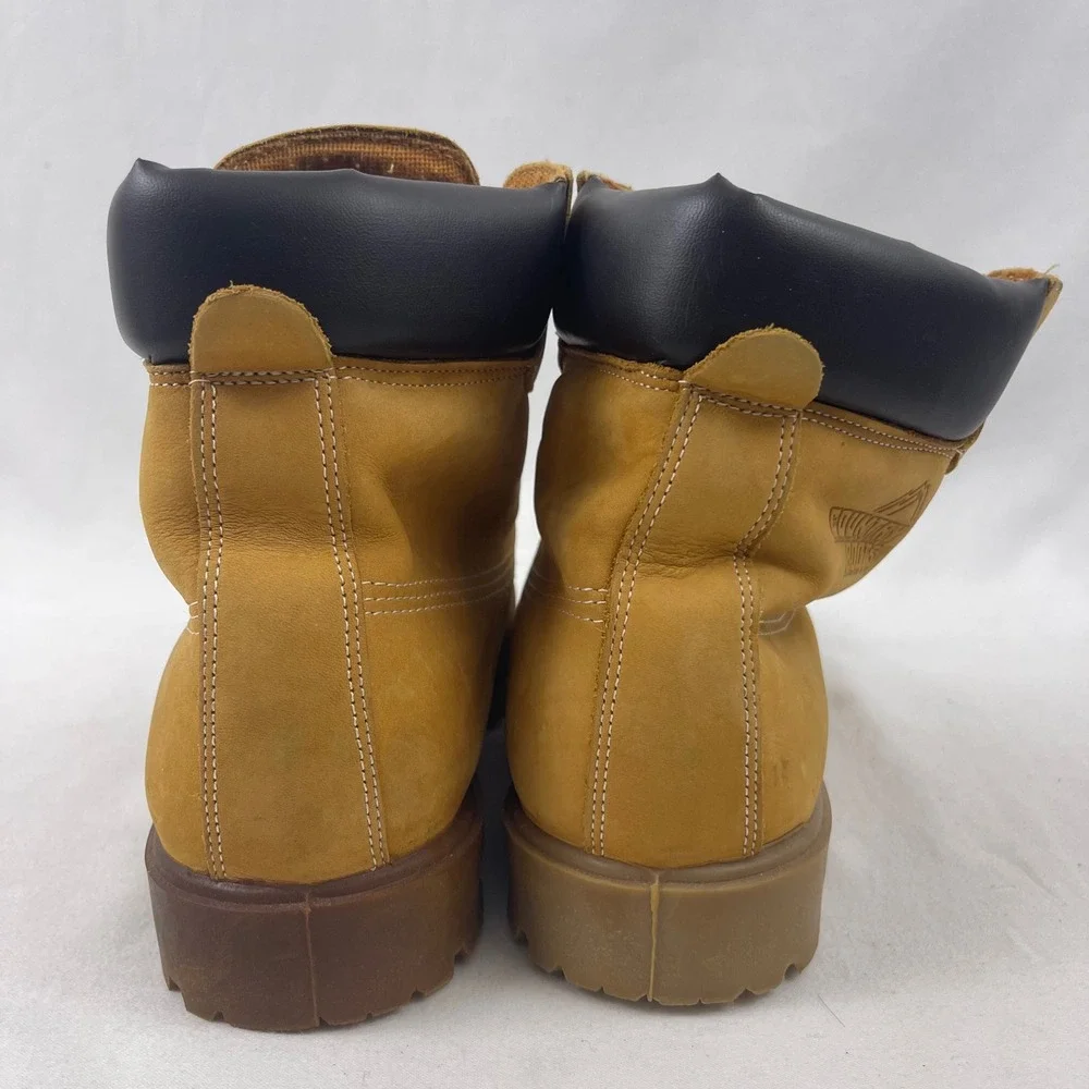 Country Boots‎ Work Boots Mens 7.5 D Wheat Leather Padded Collar Lug Sole